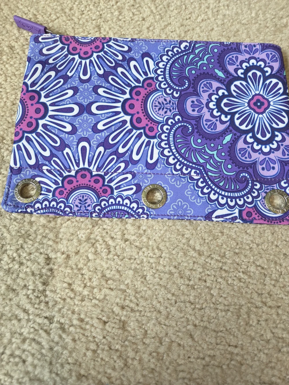 Vera Bradley Zip Pencil Pouch- Lilac Tapestry